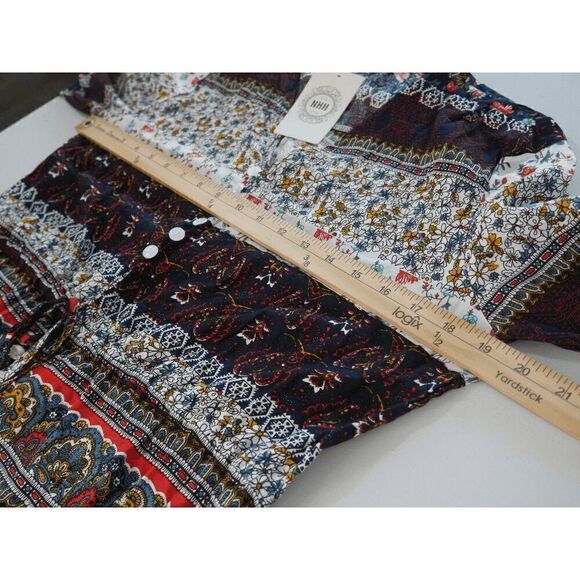 NXH Women's Brown & White Arabesque Button-Up Dress XL - Picture 6 of 13